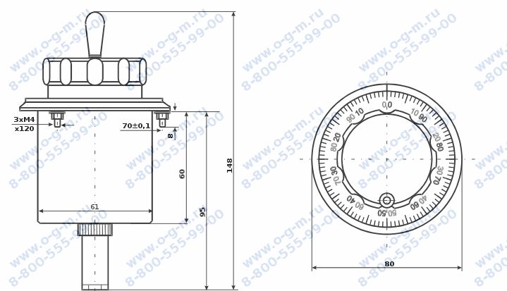 Чертёж преобразователя фотоэлектрического РИГ-6Р (Z-100)