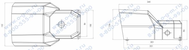Чертёж педали с защитной крышкой из пластика PPKS11BX10 (1HO+1H3)