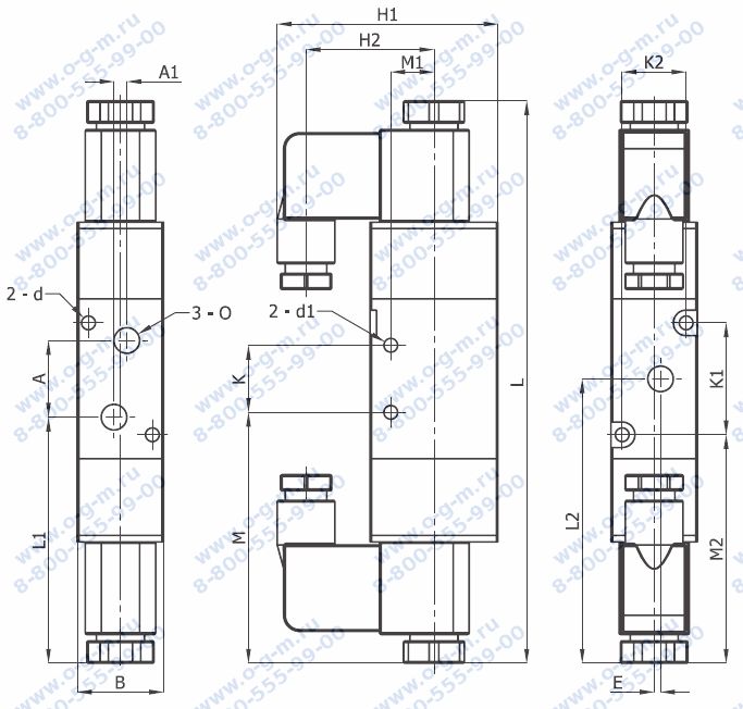 Чертёж пневмораспределителя A1-322-421-х12