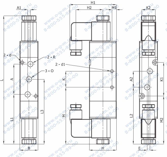 Чертёж пневмораспределителя A1-520-441-х12