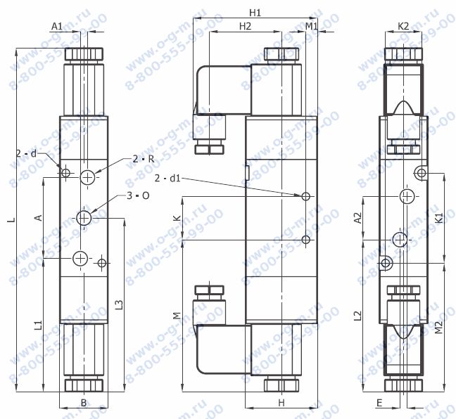 Чертёж пневмораспределителя A1-534-441-х09