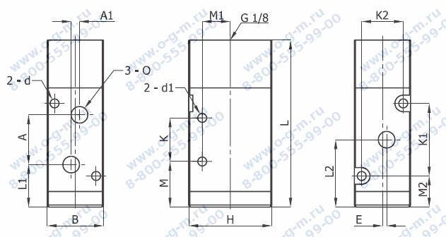 Чертёж пневмораспределителя A1-321-321-012